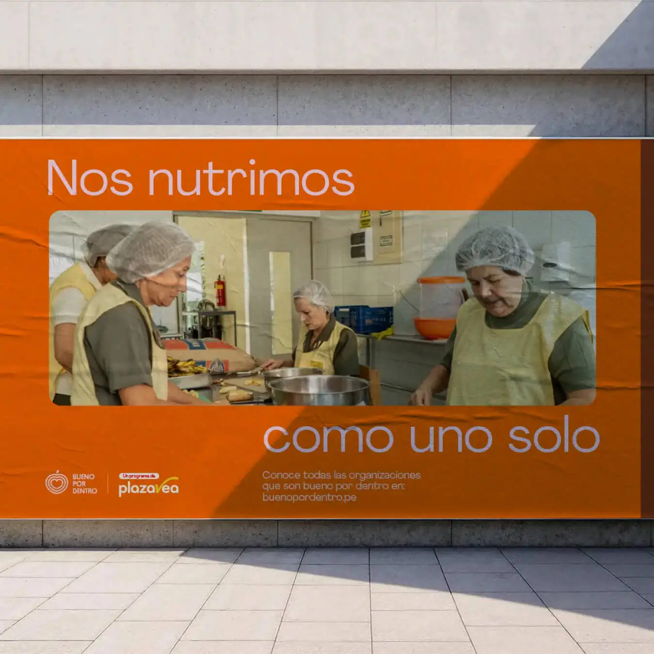 Diseño de branding social y campaña para Bueno por dentro de Plaza Vea por BSM.